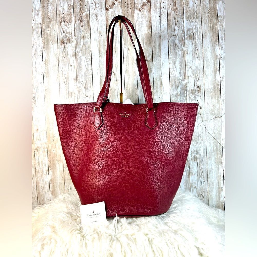 Kate Spade Jackson Street Kristine Ladies Medium Fig Jam Leather Tote Bag NWT​